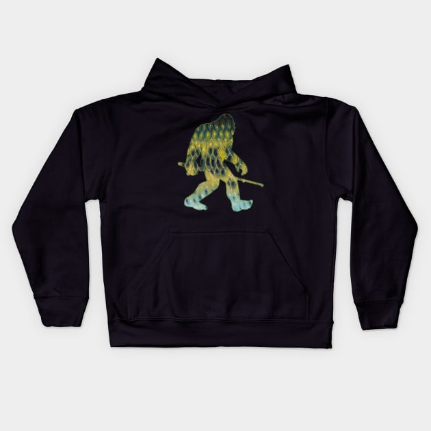 Bigfoot - Bass Fishing Kids Hoodie by  The best hard hat stickers 